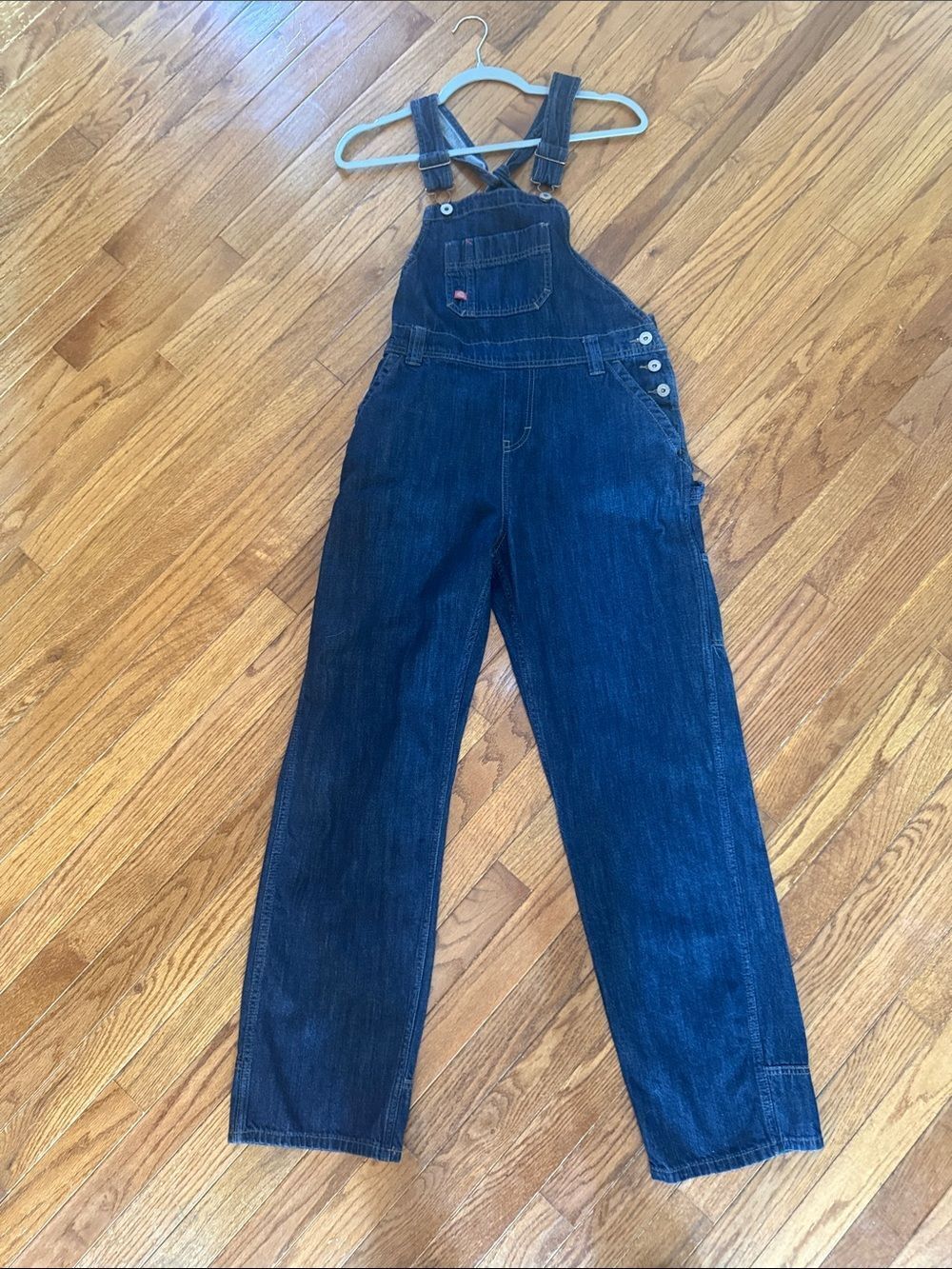 Dickies Womens Size S Relaxed Fit Straight Bib Overall Denim Straight Leg Jeans